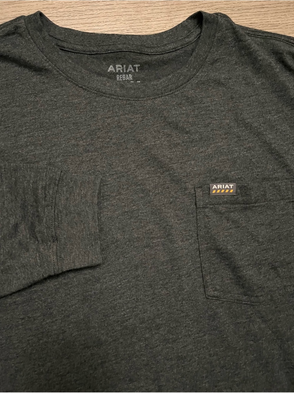 Ariat Rebar Charcoal Long Sleeve Pocket Tee XL